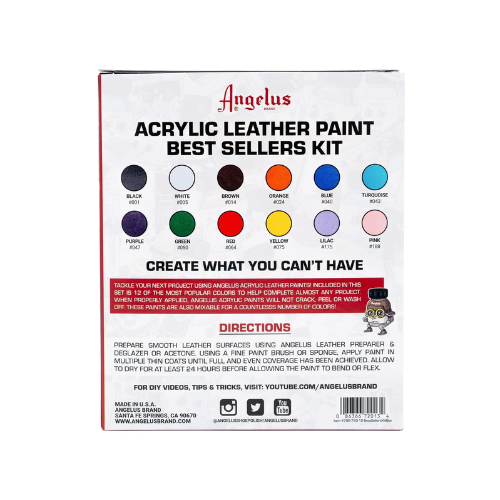 Angelus Acrylic Leather Paint - Best Sellers Kit